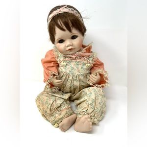 Hamilton Heritage Porcelain Baby Doll Sara 1990 Connie Walser Derek 17" Vintage